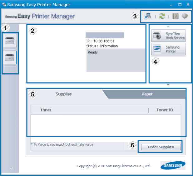 Using Samsung Easy Printer Manager